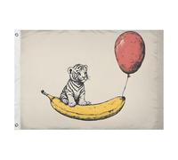 Giardino Bandiera Big Cat Red Balloon Stagione Bandiera Colori Vivaci Decorazione Striscione All'Aperto, Per Feste Estive, Feste Strada, Balcone, 90x150cm