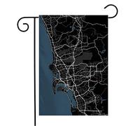 Giardino Bandiera Black White Municipality Map Street Roads Capital Town San Usa Diego City Signs Symbols Objects Decorazione Bandiera Di Benvenuto, Per All'Aperto Al Coperto, Eventi, 30x45cm