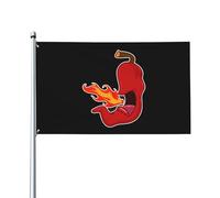 Giardino Bandiera Breathing Fire Hot Bandiera Pirata Prova Di Sbiadimento 2 Occhielli Metallici Striscione All'Aperto, Per Balcone, All'Aperto Al Coperto, Giardino, 90x150cm