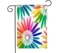 Giardino Bandiera Colored Feathers Circle On Flower White Feather Rainbow Beauty Lilac Goose Fashion Abstract Pink Colori Vivaci Stagione Bandiera, Per Feste Strada, Balcone, 30x45cm