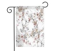 Giardino Bandiera Colorful Beautiful Watercolor Painting Leaves Flowers Abstract Green Botanical Drawing Prova Di Sbiadimento Bandiera Della Brezza, Per Feste Estive, Eventi, 30x45cm