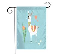 Giardino Bandiera Cute Lama Peru Cactus Doodle On Ecuador Blue Animals Wildlife Peruvian Llama Traditional Decorazione Stagione Bandiera, Per All'Aperto Al Coperto, Celebrazioni, 30x45cm