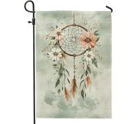 Giardino Bandiera Dreamy Catcher Soft Green Flower Theme Stagione Bandiera Colori Vivaci Striscione All'Aperto, Per Eventi, Feste Estive, Celebrazioni, 30x45cm