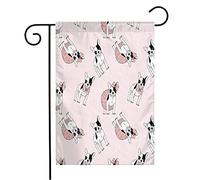 Giardino Bandiera French Bulldog Pattern Seamless Graphic Ornament Animals Motif Wildlife Beauty Fashion Adorable Prova Di Sbiadimento Bandiera In Poliestere, Per Feste Estive, Eventi, 30x45cm