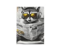 Giardino Bandiera Funny Raccoon Toilet Bandiera Della Brezza Colori Vivaci Striscione All'Aperto, Per Eventi, All'Aperto Al Coperto, Feste Estive, 30x45cm