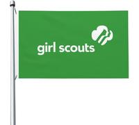 Giardino Bandiera Girl Scouts Of The Usa Stagione Bandiera Tessuto Da Esterno Decorazione Striscione All'Aperto, Per Eventi, Celebrazioni, Giardino, 90x150cm