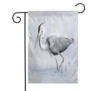Giardino Bandiera Grey White Heron Wild Digital Draw Painting Knife Fishing Animals Wildlife Outdoor Canvas Isolated Tessuto Da Esterno Bandiera Di Benvenuto, Per Giardino, Eventi, 30x45cm