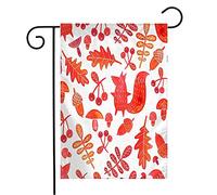 Giardino Bandiera Hand Drawn Oak Watercolor Autumn Pattern Quirky Funny Animals Wildlife With Animal Design Decorazione Bandiera Di Benvenuto, Per Giardino, Balcone, 30x45cm