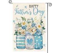 Giardino Bandiera Happy Father'S Day Flower Mason Jar For Dad Bandiera Pirata Prova Di Sbiadimento Striscione All'Aperto, Per Feste Strada, Eventi, All'Aperto Al Coperto, 30x45cm