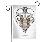 Giardino Bandiera Head Goat East Symbol 2015 Year Sheep Decoration Calendar Animals Outline Vintage Wildlife Decorazione Stagione Bandiera, Per All'Aperto Al Coperto, Balcone, 30x45cm
