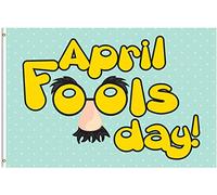 Giardino Bandiera Hipster Funny April Fools Day Cartoon Mustache Glasses Bandiera Militare Tessuto Da Esterno Rinforzata Striscione All'Aperto, Per Feste Strada, Balcone, Giardino, 90x150cm