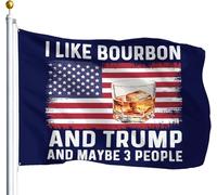 Giardino Bandiera I Like Bourbon And Trump And Maybe 3 People Bandiera Della Brezza 2 Occhielli Metallici Colori Vivaci Striscione All'Aperto, Per Feste Estive, Balcone, Eventi, 90x150cm