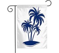 Giardino Bandiera Lagoon Tropical Island On White Heat Grunge Silhouette Summer Coco Signs Beauty Symbols Decorazione Stagione Bandiera, Per Feste Estive, Eventi, 30x45cm