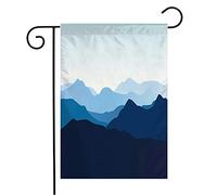 Giardino Bandiera Landscape Blue Mist Silhouettes Hills Mountains Calm Hill With Ridge Silhouette Prova Di Sbiadimento Bandiera Della Brezza, Per Giardino, Eventi, 30x45cm