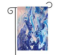 Giardino Bandiera Liquid Colorful Artistic Blue Pink Marble Painting Abstract Purple Color Creative Drawing Graphic Decorazione Striscione All'Aperto, Per Feste Strada, Feste Estive, 30x45cm