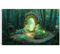 Giardino Bandiera Magic Portal In Mystic Fairy Tale Flowers Beautiful Landscape Bandiera Militare Decorazione Rinforzata Striscione All'Aperto, Per Feste Estive, Eventi, Giardino, 90x150cm