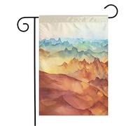 Giardino Bandiera Mountain Landscape Dune Peaks On Sunset Sand Sahara Hand Trekking Drawn Tessuto Da Esterno Bandiera Di Benvenuto, Per Feste Estive, Feste Strada, 30x45cm