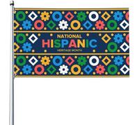 Giardino Bandiera National Hispanic Heritage Month Bandiera In Poliestere Resistente Alle Intemperie Rinforzata Striscione All'Aperto, Per Giardino, Eventi, Feste Strada, 90x150cm