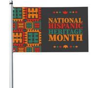 Giardino Bandiera National Hispanic Heritage Month Bandiera In Poliestere Rinforzata Tessuto Da Esterno Striscione All'Aperto, Per All'Aperto Al Coperto, Feste Estive, Balcone, 90x150cm