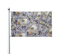 Giardino Bandiera One Hundred Dollar Bills Stagione Bandiera Rinforzata Prova Di Sbiadimento Striscione All'Aperto, Per Feste Estive, All'Aperto Al Coperto, Eventi, 90x150cm