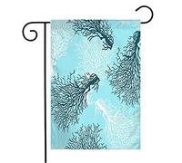 Giardino Bandiera Pattern Summer Colorful Coral Cute Child Graphic Reef Abstract Coastal Blue Leaves Tropical Colori Vivaci Striscione All'Aperto, Per Balcone, Giardino, 30x45cm