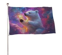 Giardino Bandiera Polar Bear And Stars Bandiera Militare Decorazione Colori Vivaci Striscione All'Aperto, Per Balcone, Feste Estive, Feste Strada, 90x150cm
