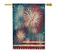 Giardino Bandiera Red Blue Fireworks America Flag Bandiera Della Brezza Decorazione Striscione All'Aperto, Per Balcone, Giardino, All'Aperto Al Coperto, 30x45cm