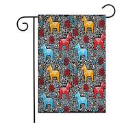 Giardino Bandiera Russian Banner Template Toy Dalecarlian Dala Horse Animals Ornamental Wildlife Decor Space Decorazione Bandiera Di Benvenuto, Per Feste Estive, Giardino, 30x45cm