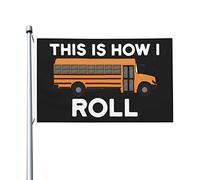 Giardino Bandiera School Bus Driver Bandiera Pirata Tessuto Da Esterno Prova Di Sbiadimento Striscione All'Aperto, Per Giardino, Celebrazioni, Balcone, 90x150cm