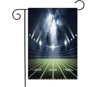 Giardino Bandiera Soccer 3D Rendering Empty Sports Grass Arena Fan Power Outdoors Bleachers Turf Tessuto Da Esterno Striscione All'Aperto, Per Balcone, Giardino, 30x45cm