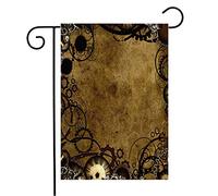 Giardino Bandiera Steam Rust Punk Style Engine Scratched Cog Old Grunge Texture Clock Paper Vintage Retro Decorazione Bandiera Di Benvenuto, Per Feste Estive, Eventi, 30x45cm