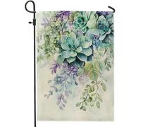 Giardino Bandiera Succulent Plant Green Elegant Cactus Stagione Bandiera Prova Di Sbiadimento Striscione All'Aperto, Per Balcone, Celebrazioni, Feste Strada, 30x45cm