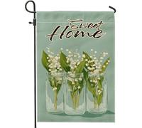 Giardino Bandiera Sweet Home Spring Flower Green Lily Of The Valley Della Brezza Colori Vivaci Stagione Bandiera, Per Celebrazioni, Feste Estive, Eventi, 30x45cm