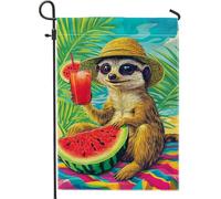 Giardino Bandiera Tropical Monkey Colorful Cartoon Animal Summer Bandiera In Poliestere Decorazione Striscione All'Aperto, Per Feste Estive, Eventi, Celebrazioni, 30x45cm
