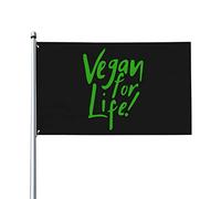 Giardino Bandiera Vegetarian Vegan Is For Life Bandiera In Poliestere Rinforzata Colori Vivaci Striscione All'Aperto, Per All'Aperto Al Coperto, Giardino, Feste Estive, 90x150cm