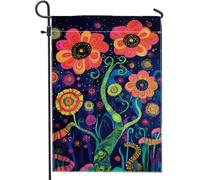 Giardino Bandiera Vibrant Flower Bright Peach Flowers Bandiera Della Brezza Tessuto Da Esterno Striscione All'Aperto, Per Celebrazioni, Balcone, Feste Estive, 30x45cm