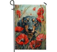 Giardino Bandiera Vibrant Red Poppy Colorful Flower Stagione Bandiera Prova Di Sbiadimento Striscione All'Aperto, Per Feste Estive, Eventi, Giardino, 30x45cm