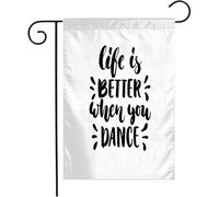 Giardino Bandiera Vintage Artistic Life Shirt On Concept Better When You Or Dance Hand Signs Symbols Resistente Alle Intemperie Stagione Bandiera, Per Balcone, Feste Estive, 30x45cm