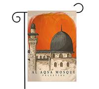 Giardino Bandiera Water Al Tower Drawn Aqsa Architecture World Old City Attraction Hand Palestine Design Landmarks Rinforzata Bandiera Della Brezza, Per Balcone, Feste Strada, 30x45cm
