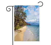 Giardino Bandiera Waves Lapping Sand Beach Sandy On Trees Hawaii Island Maui In Parks Water Outdoor Prova Di Sbiadimento Bandiera Di Benvenuto, Per Balcone, Eventi, 30x45cm