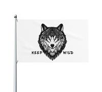 Giardino Bandiera Wolf pattern Striscione all'aperto Prova di sbiadimento Bandiera della brezza, Per Eventi, All'aperto al Coperto, 90x150cm