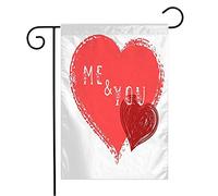 Giardino Bandiera You Symbolic Hand Drawn February Text Me Celebration Signs Valentine Symbols Holidays Silhouette Tessuto Da Esterno Stagione Bandiera, Per Celebrazioni, Balcone, 30x45cm