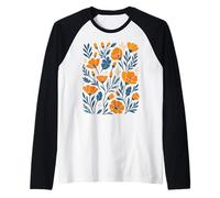 Giardino botanico dei fiori di papavero della Maglia con Maniche Raglan