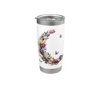 Giardino Botanico Farfalla Floreale Bicchiere termico in acciaio inox doppia parete