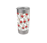 Giardino botanico floreale del papavero rosso, Wildflower Cottagecore Bicchiere termico in acciaio inox doppia parete