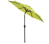 Giardino con ombrellone, Ombrellone da esterno for patio, 2,25 m/7,4 piedi, con manovella e pulsante di inclinazione, 8 stecche, multicolore(Green)