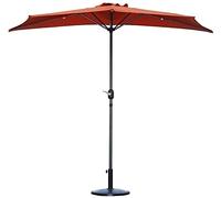 Giardino con ombrellone, Ombrellone da giardino da 2,7 m con manovella, parasole rotondo in poliestere impermeabile, palo in acciaio da 3,8 cm, for giardino, balcone e terrazza.