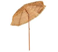 Giardino con ombrellone, Ombrellone da giardino in paglia hawaiana da 8 piedi con inclinazione a 8 stecche, protezione UPF 50+, for giardino, spiaggia, piscina, cortile, naturale