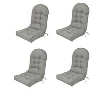 Giardino Cuscino per Sedia a Dondolo,Cuscino per Sedia a Dondolo con Schienale Alto Comfort Cuscinos per SED Impermeabile Cuscini per Patio per mobili per Esterni per Sedia a Sdraio,Light Gray,4 Sets