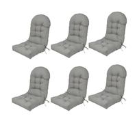 Giardino Cuscino per Sedia a Dondolo,Cuscino per Sedia a Dondolo con Schienale Alto Comfort Cuscinos per SED Impermeabile Cuscini per Patio per mobili per Esterni per Sedia a Sdraio,Light Gray,6 Sets